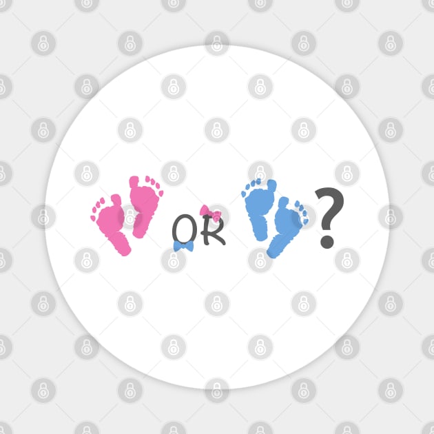 Baby girl and baby boy foots. Baby gender reveal Magnet by GULSENGUNEL